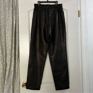 Classiques Entier Black Genuine Lambskin Leather Pants Women’s Size 6